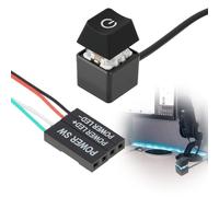 Pulsante di Avvio PC Esterno con LED, Alimentazione per Desktop, Accessorio PC con Interruttore Meccanico, Compatibile con Sistemi ATX, Cavo di Estensione 1.8M, Ideale per Uso Domestico e Ufficio