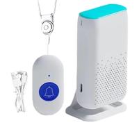 Pulsante di chiamata per anziani, luce LED, ricaricabile, IP68, impermeabile, 4 livelli di volume, cicalino senza fili, avviso di vita per disabili, anziani, in gravidanza, pazienti