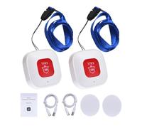 Pulsante di chiamata SOS intelligente WiFi Trasmettitore avviso telefonico for cercapersone wireless for badanti emergenza for bambini Paziente anziano(2pc)