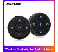 Pulsante di controllo del volante Wireless universale per auto AWESAFE per Controller di funzioni chiave Autoradio Android 10 con luce a LED