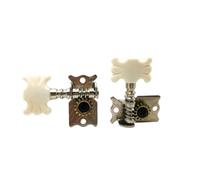 Pulsante Di Corda Per Chitarra In Legno Asta Di Corda Singola Testa Di Fiore Bianco Preciso Doppio Foro Colonna In Acciaio(2PC)