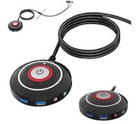 Pulsante Di Del Computer - Controller Di Alimentazione Desktop ABS, Trigger Di Reset Esterno | Stazione Audio Multiporta, Scatola Del Pannello Di Estensione USB, Interruttore Di Marc