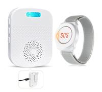 Pulsante di emergenza per anziani Sistema di telesoccorso interno Bracciale di emergenza per anziani Ricevitore ricaricabile Allarme SOS (Ricevitore*1 + Braccialetto*1)