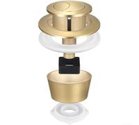 Pulsante di ricambio per cassetta WC a doppio scarico per Fluidmaster PRO550UK Skylo SKY005, attuatore per serbatoio in ABS con anello adattatore, apertura 20-60 mm (oro + anello)