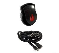 Pulsante di ricambio per interruttore di accensione per barbecue centrale fai da te, con dado di bloccaggio e fili di collegamento, compatibile con i modelli Char Patio