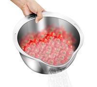 Pulsante di riso - Pulle di pulizia del riso | Colanders e filtri alimentari | Bocca inclinata grande ciotola di lavatrice di riso per facile risciacquo in cucina