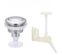 Pulsante di scarico del serbatoio del WC per mercato brasiliano con staffa in materiale ABS compatibile con comuni gruppi di valvole di scarico (argento con supporto)