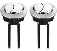 pulsante di scarico del water 2 pezzi Bottoni for WC a forma rotonda con doppio serbatoio for, accessori for il bagno, argento(Fits 46mm-58mm Hole)