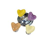 Pulsante di scarico del WC a forma di cuore multicolore, 4 pezzi for unghie lunghe(#4)