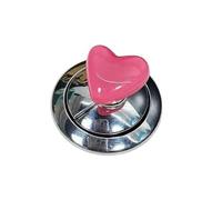 Pulsante di scarico del WC a forma di cuore multicolore, 4 pezzi for unghie lunghe(Dark Pink)