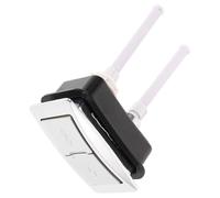 Pulsante di Scarico Doppio per Cassetta Wc, ABS Argento | Design a Due Tasti, Asta Tagliabile, Pressione Fluida, per Cassetta a Doppio Scarico in Casa