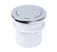 Pulsante di scarico per il risparmio idrico, Sostituzione pulsanti di scarico WC, cassetta pneumatica con pulsante rotondo a doppio ad aria, parte nascosta cromata(Silver)