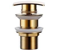 Pulsante di Scarico Pop Up Scolapiatti for lavabo da bagno, con foro quadrato, facile pulire, resistente alla corrosione, in ottone nero, oro lucido per il bagno(Polished Gold T)