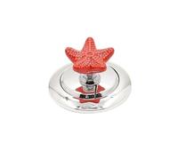 Pulsante di scarico WC for unghie lunghe in ceramica a forma di stella marina, 2 pezzi, multicolore, 3,5x2,6 cm(Red)