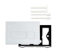 Pulsante di scarico WC per Geberit-Sigma 01 20 30 50 UP300 UP320, pulsante per pannello del serbatoio nascosto a doppio filo, parte di ricambio in plastica ABS con staffa di montaggio (bianco)