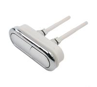 Pulsante di scarico WC per serbatoio dell'acqua con doppi pulsanti ovali, realizzato in plastica e include una lunga asta regolabile, adatto per riparazioni e sostituzioni WC a doppio scarico
