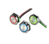Pulsante di sollevamento momentaneo a breve distanza, auto-reset, in acciaio inossidabile, da 19 mm(4 pins,RED_12V24V)