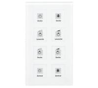 Pulsante di vetro 8 volte Plus, bianco, sensore di temperatura per la domotica KNX