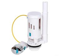 Pulsante doppio della valvola di scarico del WC con lunghezza del cavo di 27,5 cm, tubo di troppopieno regolabile e pulsante ovale cromato per installazione standard della cisterna del WC