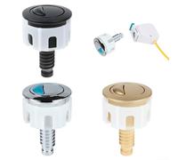 Pulsante doppio per sciacquone, coperchio del serbatoio, in ABS, interruttore a pressione per WC, meccanismo di scarico per risparmio idrico, pezzo di ricambio oro nero (C)