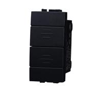Pulsante Doppio Saliscendi 1P+1P 10A, Compatibile Con Bticino Living Light, Comando a Uomo Presente (1 Pezzo, Nero)