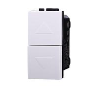 Pulsante Doppio Saliscendi 1P+1P 10A, Compatibile Con Bticino Living Light, Comando a Uomo Presente (1 Pezzo, Bianco)