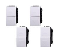 Pulsante Doppio Saliscendi 1P+1P 10A, Compatibile Con Bticino Living Light, Comando a Uomo Presente (4 Pezzi, Bianco)
