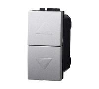 Pulsante Doppio Saliscendi 1P+1P 10A, Compatibile Con Bticino Living Light, Comando a Uomo Presente (Grigio)