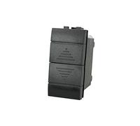 Pulsante Doppio Saliscendi 1P+1P 10A, Compatibile Con Bticino Living Light, Comando a Uomo Presente (Nero)