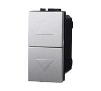 Pulsante Doppio Saliscendi 1P+1P 10A, Compatibile Con Bticino Living Light (Grigio)