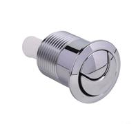 Pulsante doppio scarico WC cromato per Siamp 45 e per 45 modelli compatibili, in plastica ABS con valvola di scarico, rotondo, argento