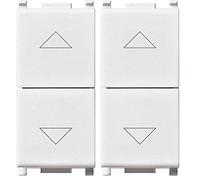 Pulsante Doppio Tasto Saliscendi 1P+1P 16A Bianco Compatibile Vimar Plana (Confezione da 2)