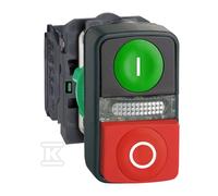 Pulsante doppio verde/rosso LED 240V plastica I/O XB5AW73731M5