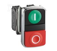 Pulsante doppio verde/rosso senza spia metallico I/O XB4BL73415