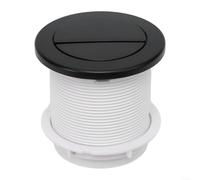 Pulsante for WC, Pulsante di Scarico, Pulsanti di Scarico for WC di Ricambio, Pulsante Rotondo for Doppio Scarico Pneumatico for Cassetta WC, Parte di Scarico for Cassetta WC Nascosta cromata (Nero)