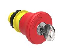 Pulsante Fungo 40Mm Rosso Sgancio A Chiave Iso13850 ( Lovato Cod. Lpcb6844 )