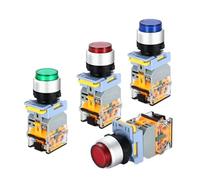 Pulsante impermeabile auto ripristino auto blocco testa alta LA155-B1 | IP65 impermeabile 22mm 10A contatto argento 1NO1NC auto-reset auto-lock rosso verde blu giallo bianco