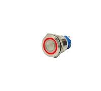 Pulsante in metallo di avvio e arresto accensione/spegnimento 5/12/220 V senza blocco istantaneo del controller fisso(RED LED,16MM_FIXED SELF-LOCKING_12-24V(12V))