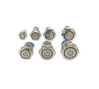Pulsante in metallo di avvio e arresto accensione/spegnimento 5/12/220 V senza blocco istantaneo del controller fisso(YELLOW LED,16MM_FIXED SELF-LOCKING_220V(220V))