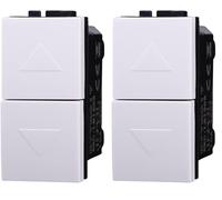 Pulsante Interbloccato Doppio Saliscendi 1P+1P 10A, Compatibile Con Bticino Living Light (1 Pezzo, Bianco) (Confezione da 2)