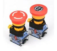 Pulsante interruttore di arresto di emergenza da 22 mm Testa a fungo autobloccante LA38-11ZS 1NO / 2NC 1 pezzo(2,2NC)