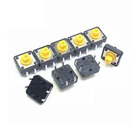 Pulsante interruttore di controllo dell'alimentazione 100 pezzi B3F-4055 Interruttori tattili 12x12x7,3 mm Interruttore tattile a pulsante quadrato giallo Interruttore microinterruttore 12 * 12 * 7,3
