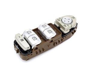 Pulsante interruttore finestrino auto Interruttore di comando alzacristallo per C (LUCE ROSSA) OEM n. 2059056811（C） interruttore del regolatore della finestra(Marrone)