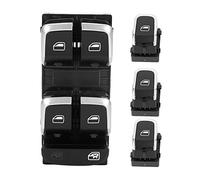 Pulsante interruttore finestrino Set adatto per /S4 B8 08-12 4H0959, 4 pezzi/set Set pulsanti interruttore elettrico sinistro destro in vetro guida ABS, nero