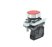 Pulsante Interruttore Momentaneo Auto-Ripristino XB4 Testa Alta Piatta 22mm Interruttore a Pulsante di Alimentazione con Luce XB4-BA42 BA31 BA51 10A NC/NO Rosso(XB4-BA42 RED 1NC,12V)