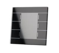Pulsante KNX in vetro con 6 superfici del sensore e display a colori, nero
