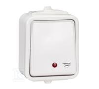 Pulsante luce da parete illuminato IP44 bianco CEDAR WNT102CS01
