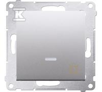 Pulsante luce LED 10 AX argento opaco Simon54 DS1L.01/43