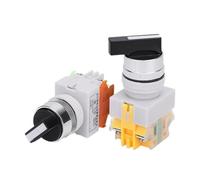 Pulsante manopola interruttore rotante di montaggio da 22 mm Terminali a 4 viti Selettore a due/tre posizioni LAY7 LAY37 Y090-11X2 * 2PCS Manico lungo(Self Locking)