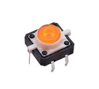 Pulsante microinterruttore tattile illuminato 12 * 12mm, reset momentaneo, rosso, giallo, blu, bianco, 12 V LED, pin a saldare, 5 pezzi(5pcs Yellow)